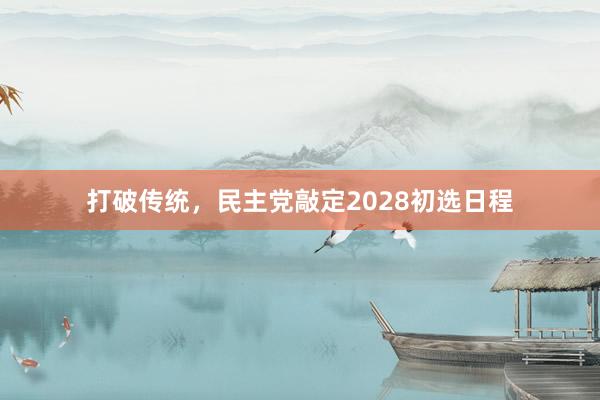 打破传统，民主党敲定2028初选日程