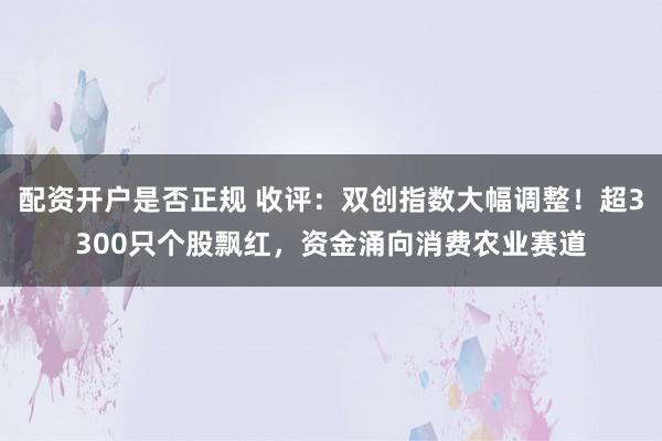 配资开户是否正规 收评：双创指数大幅调整！超3300只个股飘红，资金涌向消费农业赛道