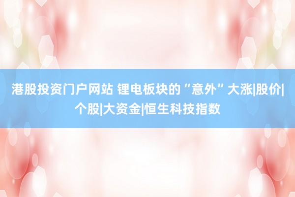 港股投资门户网站 锂电板块的“意外”大涨|股价|个股|大资金|恒生科技指数