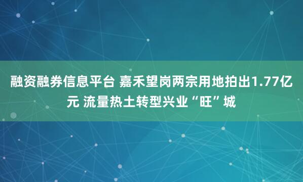 融资融券信息平台 嘉禾望岗两宗用地拍出1.77亿元 流量热土转型兴业“旺”城