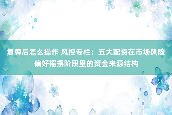 复牌后怎么操作 风控专栏：五大配资在市场风险偏好摇摆阶段里的资金来源结构