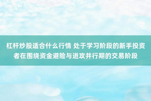杠杆炒股适合什么行情 处于学习阶段的新手投资者在围绕资金避险与进攻并行期的交易阶段