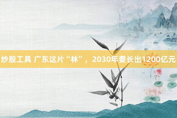 炒股工具 广东这片“林”，2030年要长出1200亿元